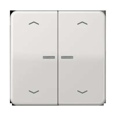 JUNG HOME Taster 2fach BT CD 17102 P LG | Funk-Bedienelement Jalousie & Licht | LED-Anzeige | Bluetooth | lichtgrau