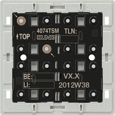 JUNG KNX Tastsensor-Modul 4074TSM | 4-fach | integrierter Busankoppler | Unterputz | 8 Tasten | LED-Anzeige | weiß