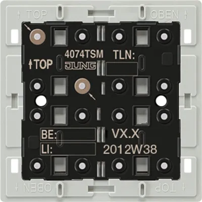 JUNG KNX Tastsensor-Modul 4074TSM | 4-fach | integrierter Busankoppler | Unterputz | 8 Tasten | LED-Anzeige | weiß