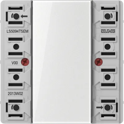 JUNG KNX Tastsensor-Erweiterungsmodul LS5094TSEM | 4-fach | beleuchtetes Beschriftungsfeld | Status-LED | UP | weiß