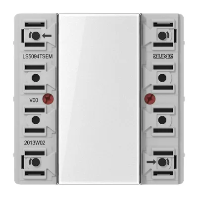 JUNG KNX Tastsensor-Erweiterungsmodul LS5094TSEM | 4-fach | beleuchtetes Beschriftungsfeld | Status-LED | UP | weiß