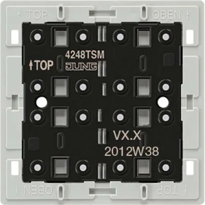 JUNG Tastsensor-Modul 4248TSM | 4-fach | 24V AC/DC | Unterputz | 8 Schaltpunkte | rote LEDs | Kunststoff | weiß