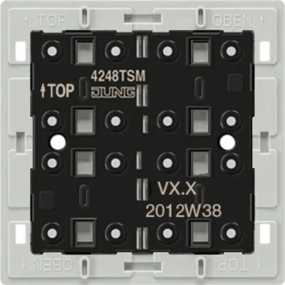 JUNG Tastsensor-Modul 4248TSM | 4-fach | 24V AC/DC | Unterputz | 8 Schaltpunkte | rote LEDs | Kunststoff | weiß