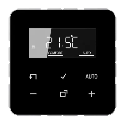 JUNG Raumthermostat TRDCD1790SW | Raumtemperaturregler 230V 16A | digital | externes Fühler | schwarz RAL9005