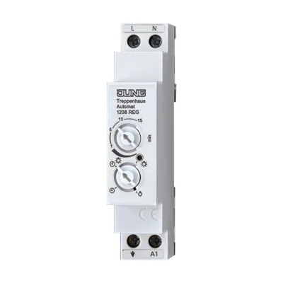 Jung Treppenhausautomat 1208REG | 230V | 16A | DIN-Schiene | elektronisch | einstellbare Nachlaufzeit