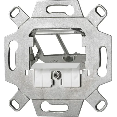 JUNG Montageadapter 2-fach UMA-MA2-KS2 | Modular-Jack Tragring | Unterputzmontage | Metall | halogenfrei | alu metallic