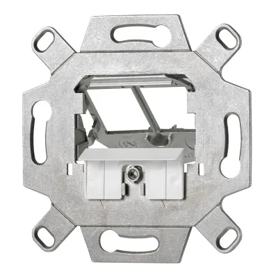 JUNG Montageadapter 2-fach UMA-MA2-KS2 | Modular-Jack Tragring | Unterputzmontage | Metall | halogenfrei | alu metallic