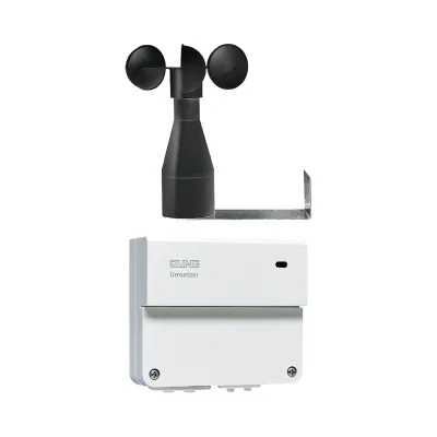 JUNG Windsensor mit Umsetzer 132UWS | KNX kompatibel | 230V AC | 8 Windstärken einstellbar | IP55 | schwarz