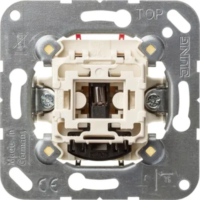 JUNG Wipp-Kontrollschalter 502KOU | 2-polig Unterputz | Glimmlampe | Federklemmen | 10AX 250V | IP20 | halogenfrei
