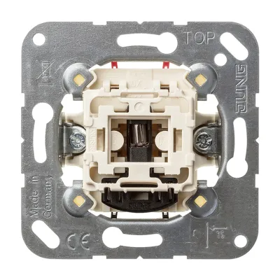 JUNG Wipp-Kontrollschalter 502KOU | 2-polig Unterputz | Glimmlampe | Federklemmen | 10AX 250V | IP20 | halogenfrei