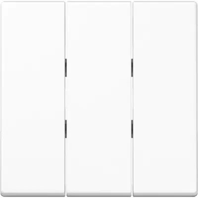 JUNG Wippe 3-fach A593BFWW | Schalter/Taster-Einsatz | bruchsicher Thermoplast | glänzend | alpinweiß | RAL 9010