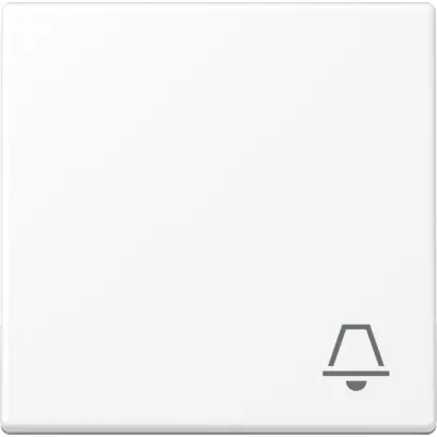 JUNG Wippe 1-fach A 590 K WWM | Symbol Klingel | Duroplast | 55x55 mm | IP44 | schneeweiß matt