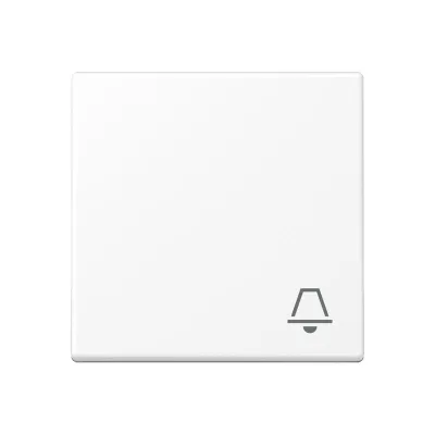 JUNG Wippe 1-fach A 590 K WWM | Symbol Klingel | Duroplast | 55x55 mm | IP44 | schneeweiß matt