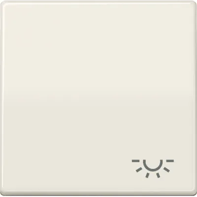 JUNG Wippe AS591L | Schalter/Taster Abdeckung mit Licht-Symbol | Duroplast glänzend | IP44 | cremeweiß RAL 1013