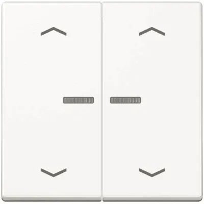 JUNG Wippe 2fach A102KO5PBFWW | Tasterabdeckung für Jalousie KNX | Pfeilsymbole | Thermoplast glänzend | alpinweiß 9016