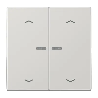 JUNG Wippe zweiteilig LS102KO5PLG für Jalousie-Serientaster | Pfeilsymbol | Lichtleiter | Duroplast | lichtgrau RAL 7035