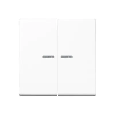 JUNG Wippe 2-fach A102KO5WW für KNX Taster | Lichtleiter | Duroplast glänzend | 55x55 mm | alpinweiß RAL 9016