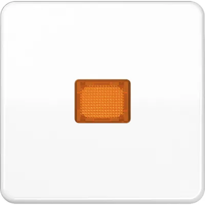 JUNG Kontrollwippe CD590KOBFWW | Schalterabdeckung | Lichtfenster orange | bruchsicher | IP44 | alpinweiß