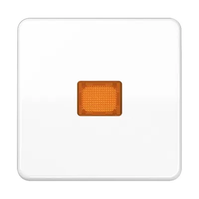 JUNG Kontrollwippe CD590KOBFWW | Schalterabdeckung | Lichtfenster orange | bruchsicher | IP44 | alpinweiß