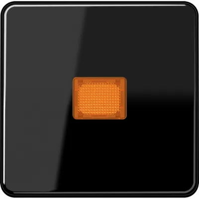 JUNG Wippe CD590KOSW Kontrollschalter | Lichtaustrittsfenster orange | Duroplast glänzend | IP44 | schwarz