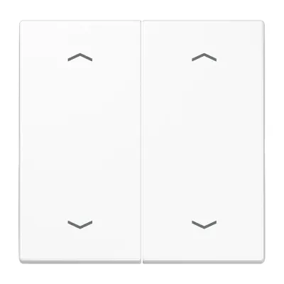 JUNG Wippe 2fach SPLS 102 P WW | Jalousie KNX Taster | Pfeilsymbole | Duroplast antibakteriell | alpinweiß | 70x70mm