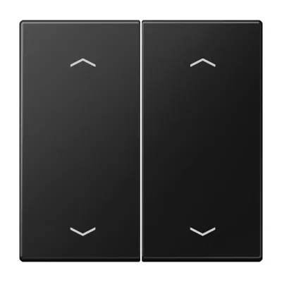 JUNG Wippe 2-fach LS 102 P SWM | KNX Jalousietaster | Duroplast matt | Symbol Pfeile | graphitschwarz RAL 9005