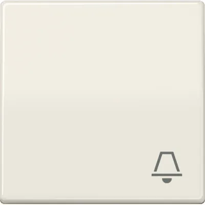 JUNG Wippe AS591K Klingel Symbol | Zentralplatte für Taster 531U/532U/533U | Duroplast | glänzend | IP44 | weiß