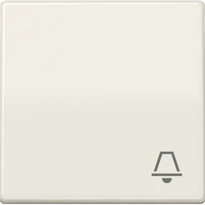 JUNG Wippe AS591K Klingel Symbol | Zentralplatte für Taster 531U/532U/533U | Duroplast | glänzend | IP44 | weiß
