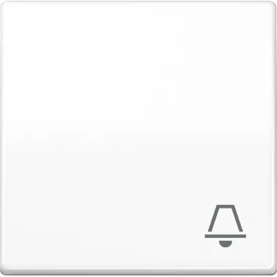 JUNG Wippe AS591KWW | Klingel Symbol | Zentralplatte für Taster 531U–533-2U | Duroplast | alpinweiß | 55x55mm