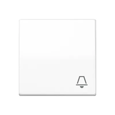 JUNG Wippe AS591KWW | Klingel Symbol | Zentralplatte für Taster 531U–533-2U | Duroplast | alpinweiß | 55x55mm