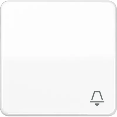 Jung Wippe CD590BFKWW | Klingel Symbol | bruchsicher | IP44 | Thermoplast | glänzend | alpinweiß | 67x67mm