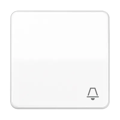 Jung Wippe CD590BFKWW | Klingel Symbol | bruchsicher | IP44 | Thermoplast | glänzend | alpinweiß | 67x67mm