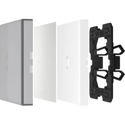 JUNG Wippe LS990NAGL | Schalterabdeckung transparent | Beschriftungsfeld | 66x66mm | Duroplast glänzend weiß