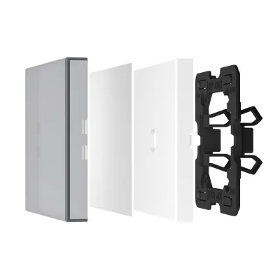JUNG Wippe LS990NAGL | Schalterabdeckung transparent | Beschriftungsfeld | 66x66mm | Duroplast glänzend weiß