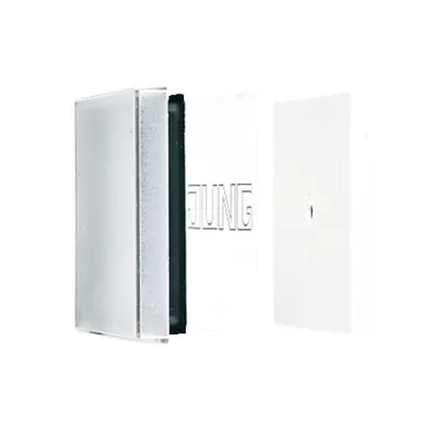 JUNG Wippe LS990NAGL | Schalterabdeckung transparent | Beschriftungsfeld | 66x66mm | Duroplast glänzend weiß