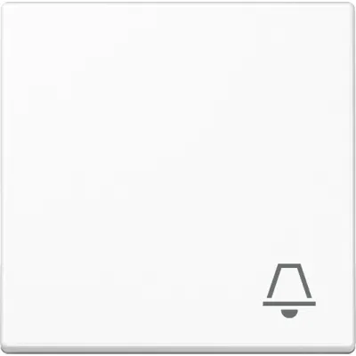 JUNG Wippe A590KWW | Schalter/Taster Aufsatz mit Klingel-Symbol | Duroplast | IP44 | glänzend | alpinweiß