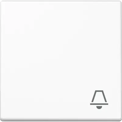 JUNG Wippe A590KWW | Schalter/Taster Aufsatz mit Klingel-Symbol | Duroplast | IP44 | glänzend | alpinweiß