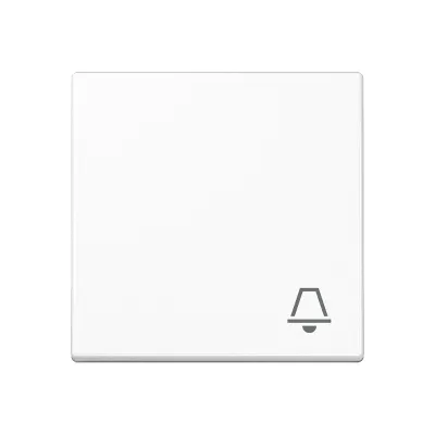 JUNG Wippe A590KWW | Schalter/Taster Aufsatz mit Klingel-Symbol | Duroplast | IP44 | glänzend | alpinweiß