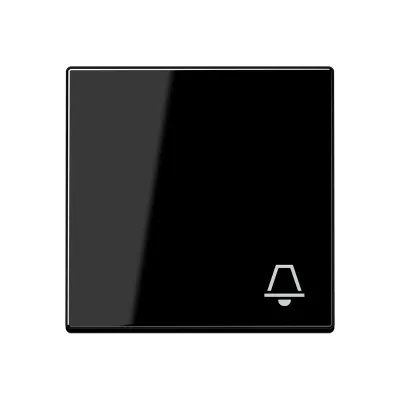 JUNG Wippe A590KSW für Taster | Symbol Klingel | Duroplast glänzend | 55x55 mm | IP44 | schwarz
