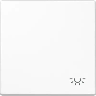 JUNG Wippe LS990LWW Schalterabdeckung | Symbol Licht | Duroplast glänzend | alpinweiß | IP44 | für Serie LS 990