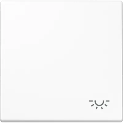 JUNG Wippe LS990LWW Schalterabdeckung | Symbol Licht | Duroplast glänzend | alpinweiß | IP44 | für Serie LS 990