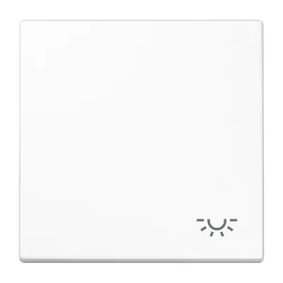 JUNG Wippe LS990LWW Schalterabdeckung | Symbol Licht | Duroplast glänzend | alpinweiß | IP44 | für Serie LS 990