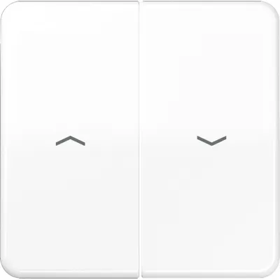 Jung Wippe Jalousieschalter CD595PWW | 2-fach Pfeilsymbole | Duroplast glänzend | IP44 | alpinweiß | RAL 9010