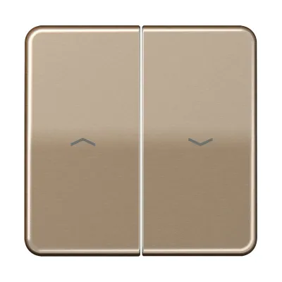 Jung Wippe für Jalousieschalter CD595PGB | Jalousiewippe Aluminium eloxiert | 2-teilig | Symbole Pfeile | gold-bronze