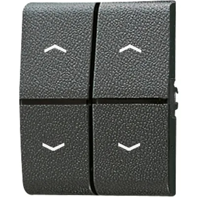 JUNG Wippe Doppel 805MP | Jalousie Taster BA 2fach Mittenstellung | Symbole Pfeile | Lichtleiter | IP44 | anthrazit