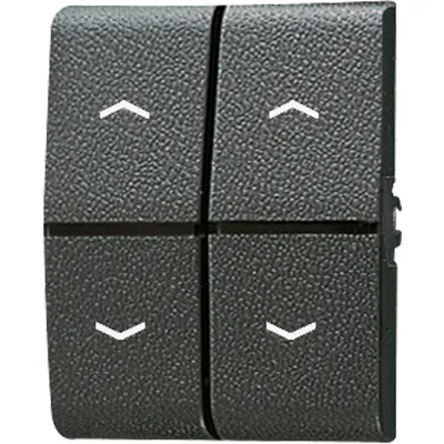 JUNG Wippe Doppel 805MP | Jalousie Taster BA 2fach Mittenstellung | Symbole Pfeile | Lichtleiter | IP44 | anthrazit