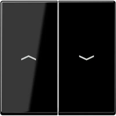 JUNG Wippe für Jalousieschalter A595BFPSW | Pfeilsymbole | 2-teilig | glänzend | bruchsicher | IP44 | Schwarz