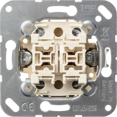 JUNG Serienschalter 505-20U | Unterputz Wippschalter 2-fach | 20A 250V | IP20 | Schraubklemmen | weiß