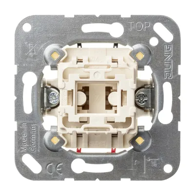JUNG Wippschalter 2-polig 502U | Unterputz | 10AX 250V | LED beleuchtet | IP20 | Federklemmen | halogenfrei