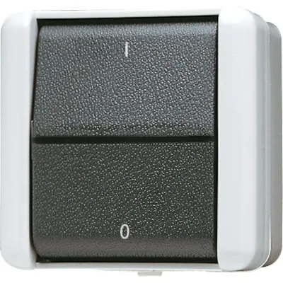 JUNG Wippschalter Aus 3-polig 803W WG800 | 16AX 400V | Aufputz IP44 | beleuchtet | Thermoplast | grau RAL 7035